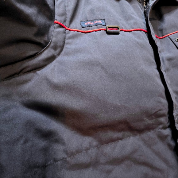 Vtg Royal Mail XL Thermal Logo Coat Navy Blue Workwear Jacket Mens ZipOff Sleeve - Picture 11 of 11